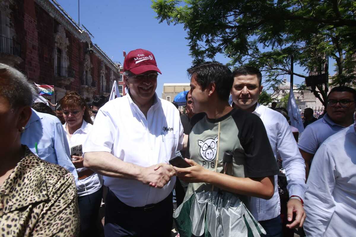 Asamblea de Marcelo Ebrard en Aguascalientes. │Juan Carlos Bautista