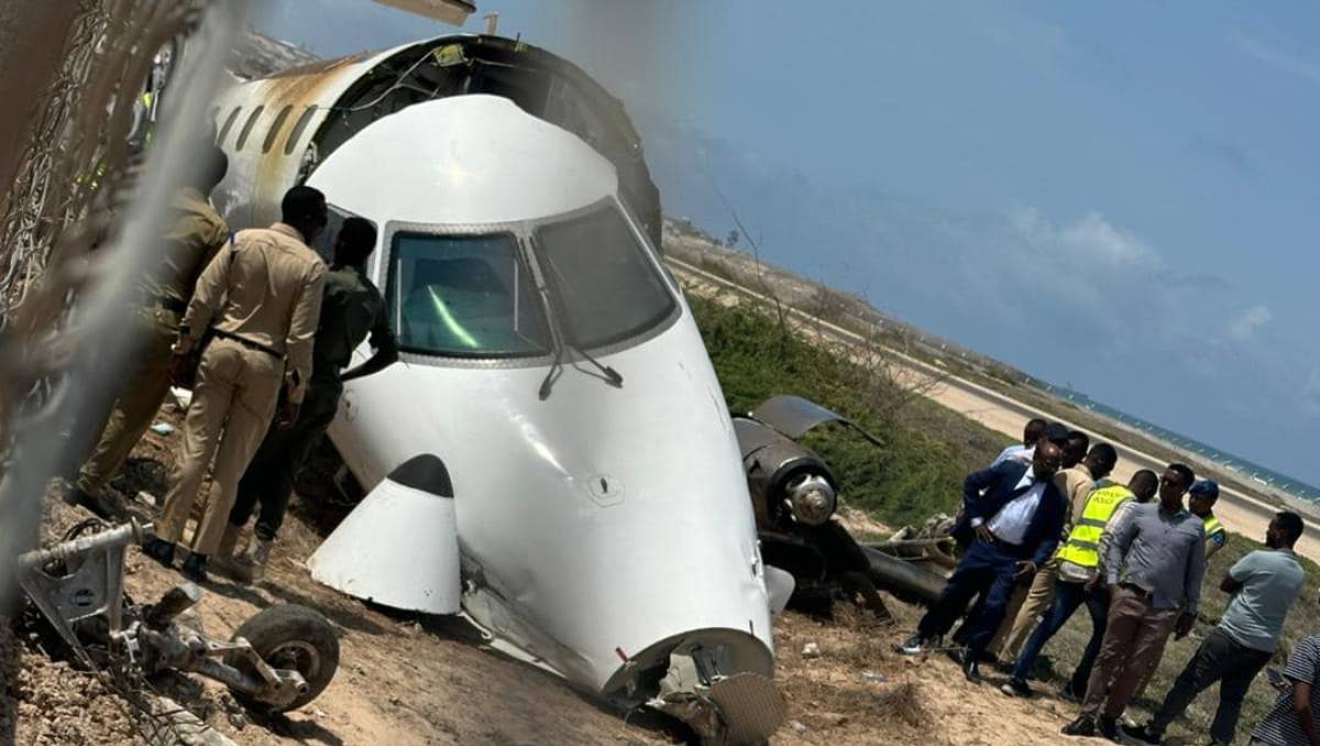 El avión de Halla Airlines perdió el control al aterrizar. (@aviationbrk).