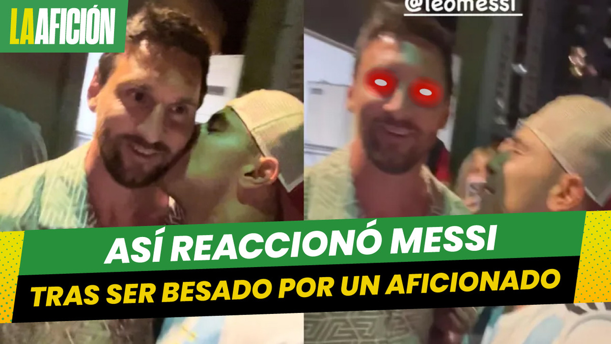 Aficionado argentino le roba un beso a Messi tras pedirle una foto