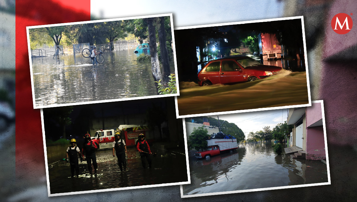 Afectaciones por inundación en Guadalajara (Cortesía Bomberos Guadalajara, Juan Carlos Munguía)