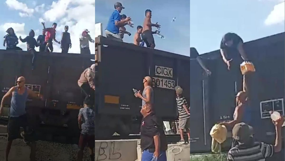 A las orillas de la comunidad están las vías férreas, por donde pasa el tren carguero, por lo que ese fue el punto de reunión, donde juntaron víveres.
