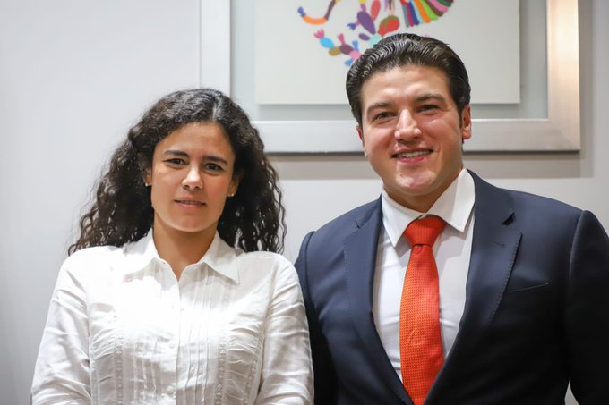 Recibe Luisa Ma. Alcalde a Samuel García en Segob