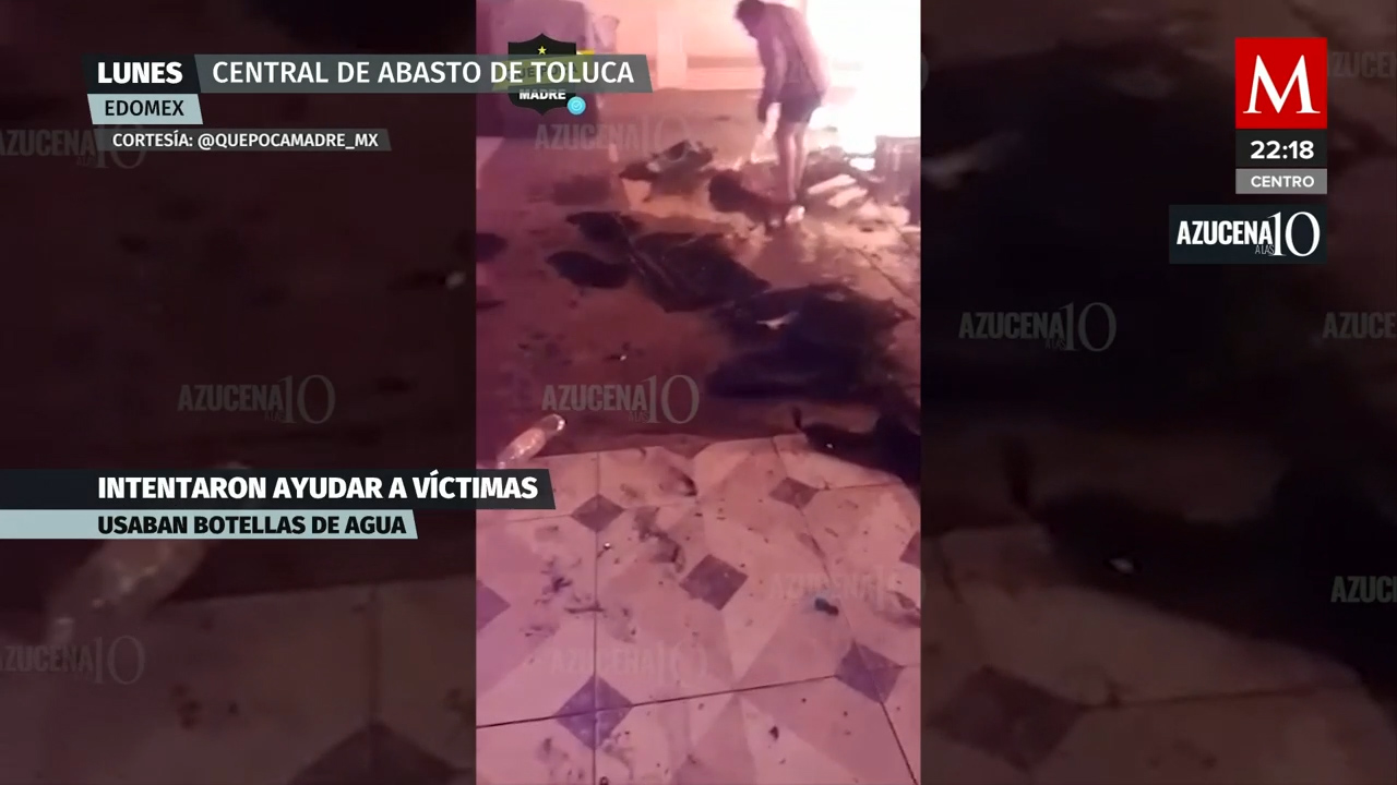 Surgen nuevos videos del incendio en la Central de Abasto de Toluca