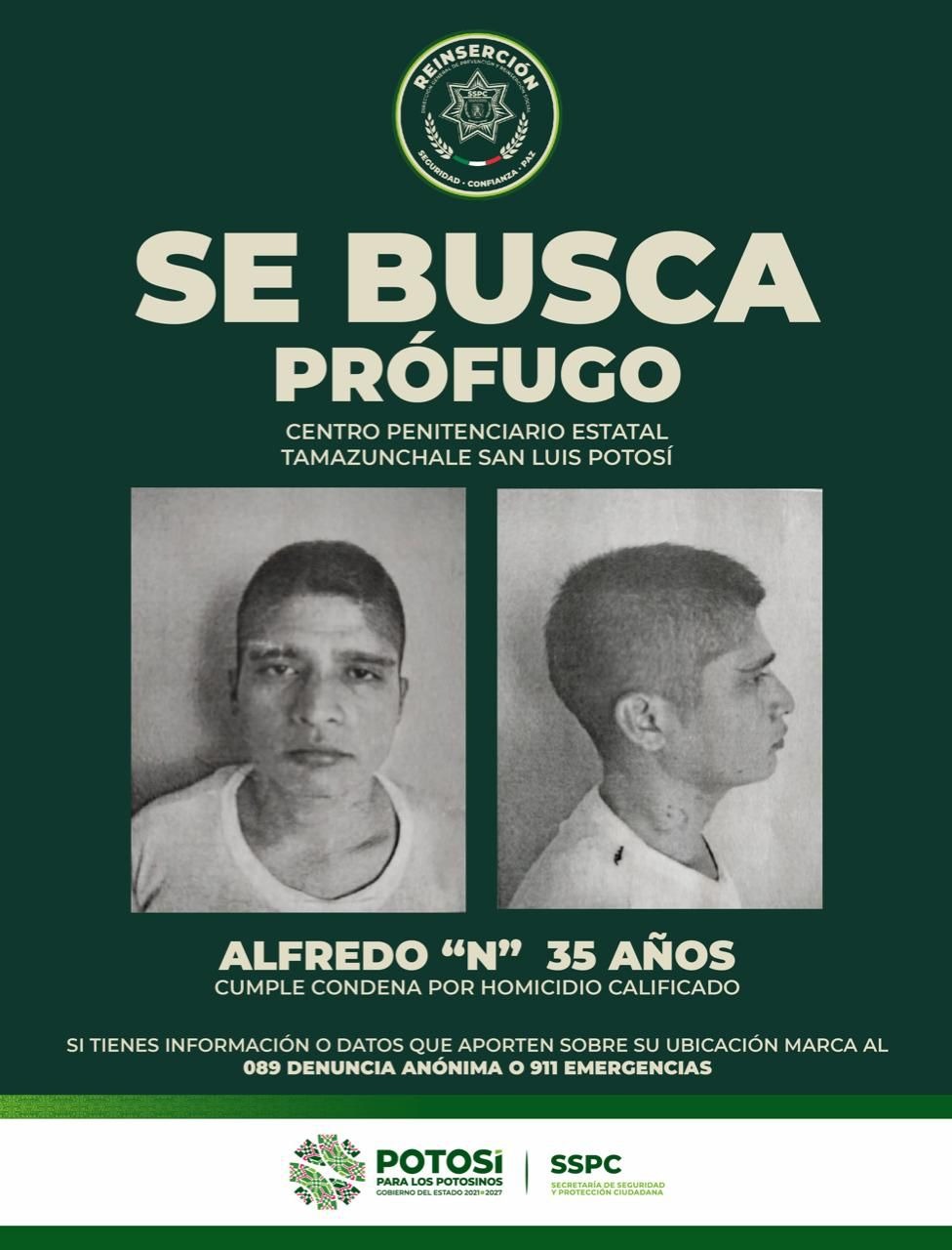 El reo se fugó de prisión el miércoles 12 de julio. | Especial