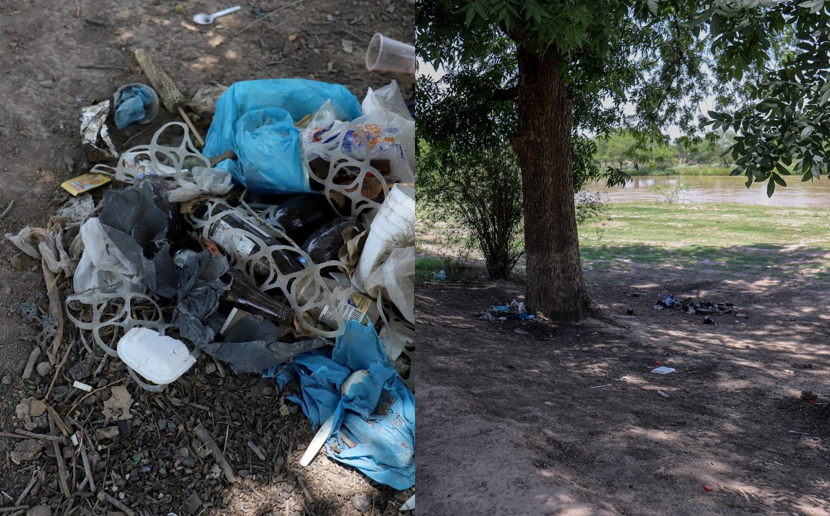 Río Nazas lleno de basura. (Rolando Riestra)