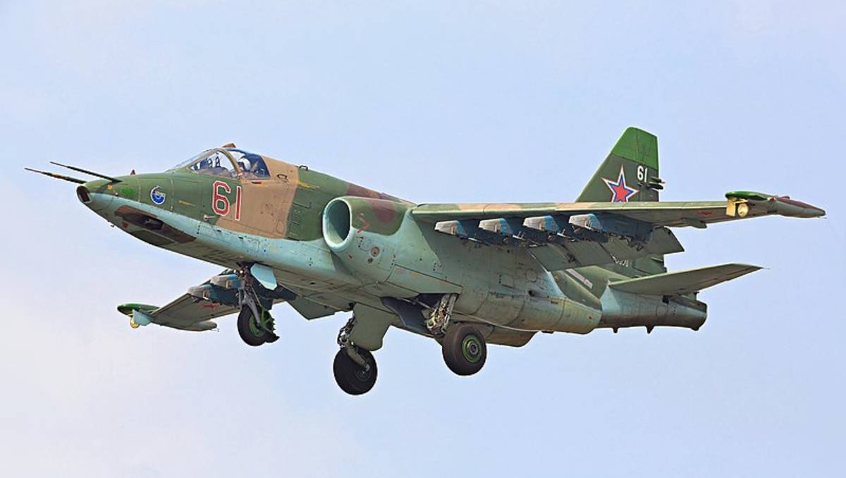 El avión ruso Su-25 se estrelló en el mar Azov. (Especial).