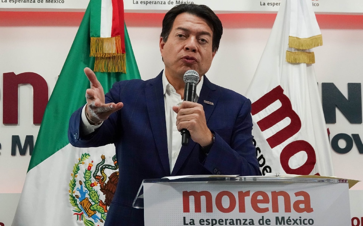 Mario Delgado, dirigente nacional de Morena, durante una conferencia de prensa. | Cuartoscuro
