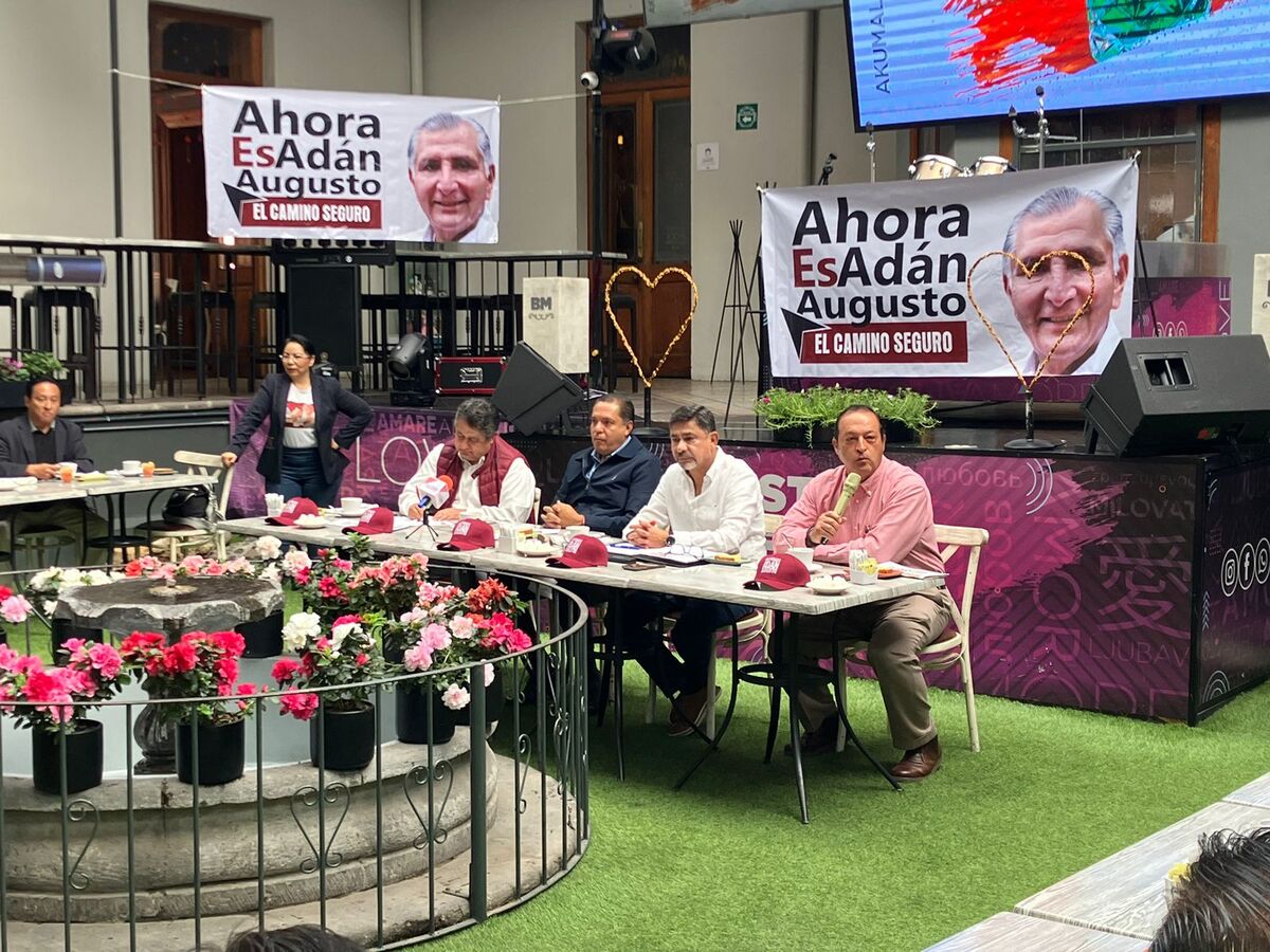 Conferencia de prensa de los promotores de Adán Augusto López en Edomex. (Especial)