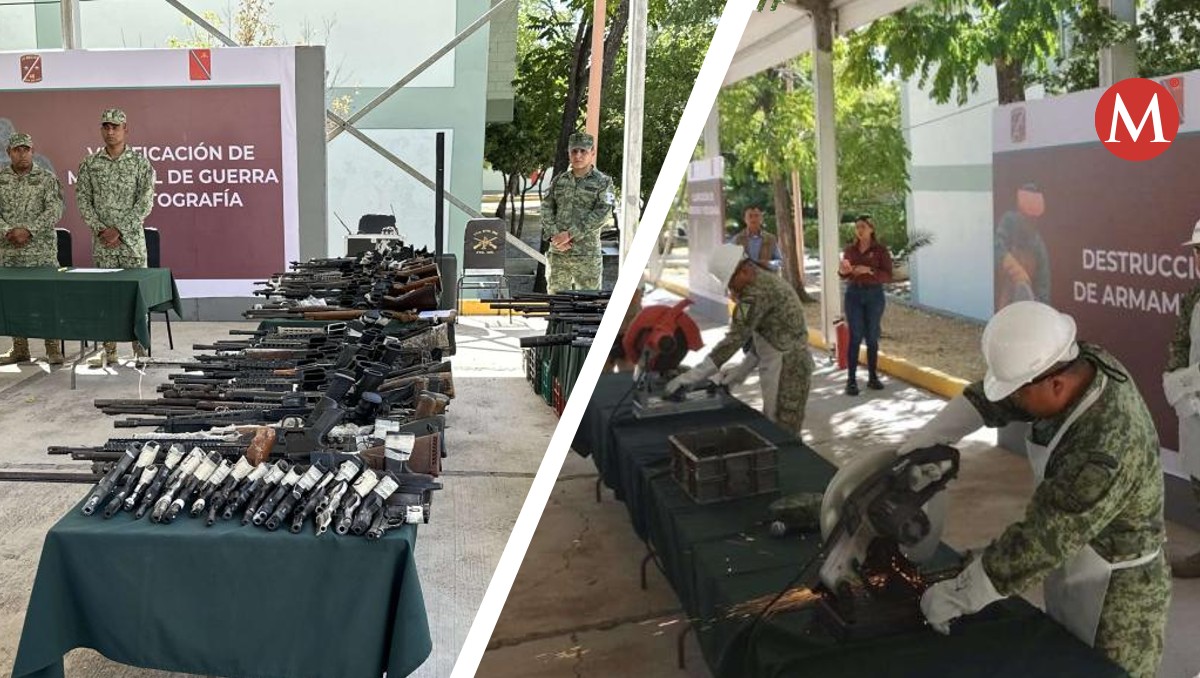 Destruyen armas de fuego asegurado al crimen organizado en Tamaulipas