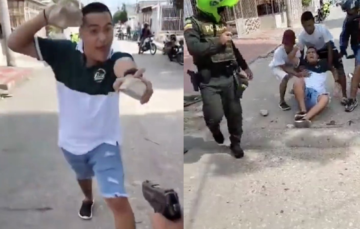 El hombre fue trasladado en una moto por presuntos conocidos (Twitter/@El espectador)