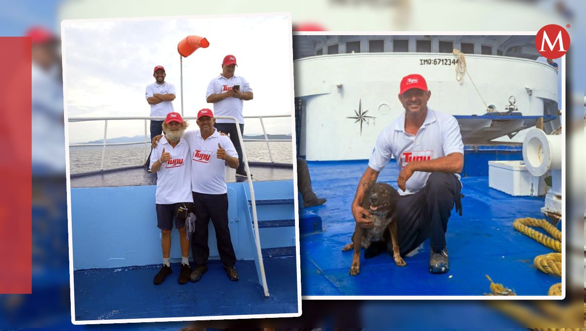 Pescador adopta a Bella, la mascota naufragada.