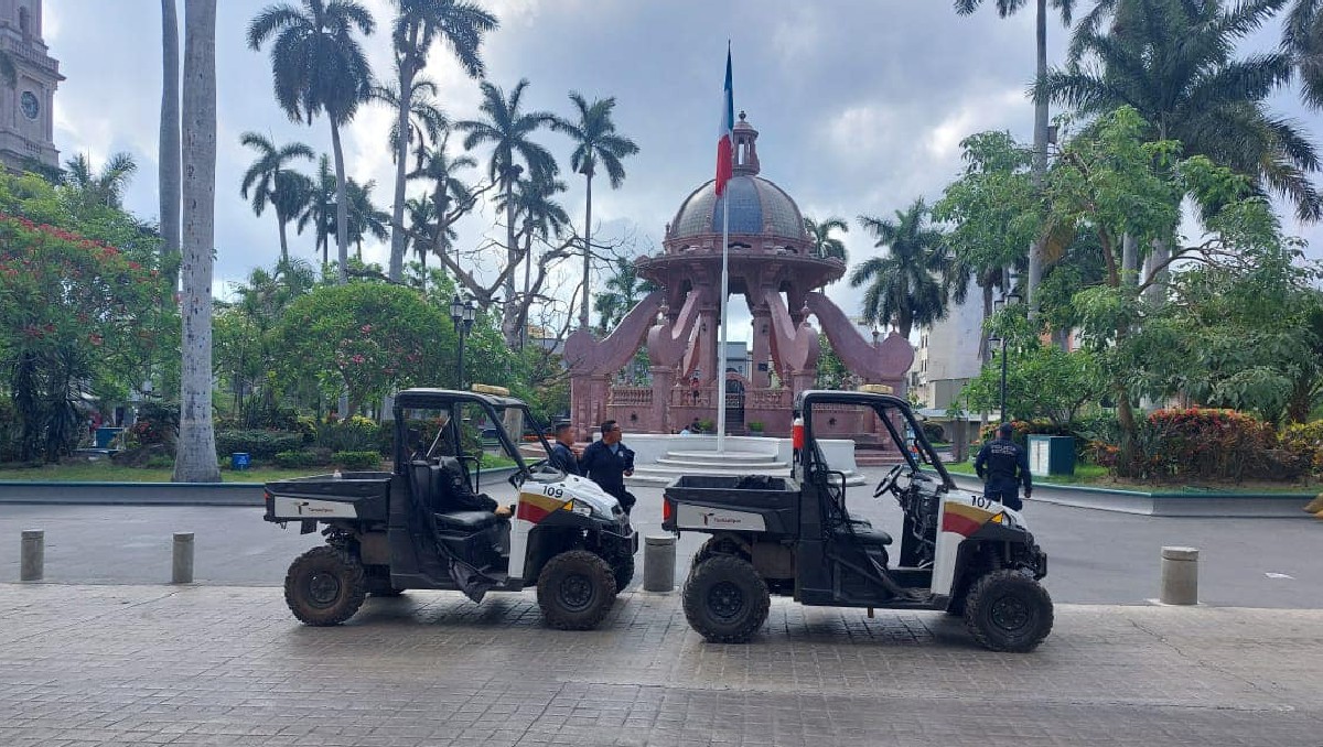 Policía de Tamaulipas hace rondines en Tampico.