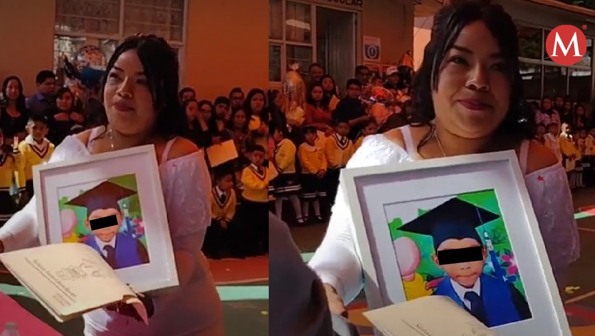 Mujer va a graduación de su hijo fallecido  | Captura