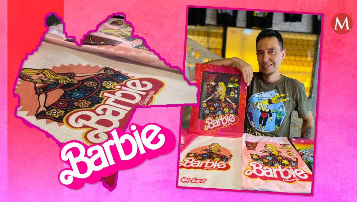 Barbie en traje típico de Chiapas: Una ilustración que encanta a los nostálgicos. (Jhonatan González/Especial)