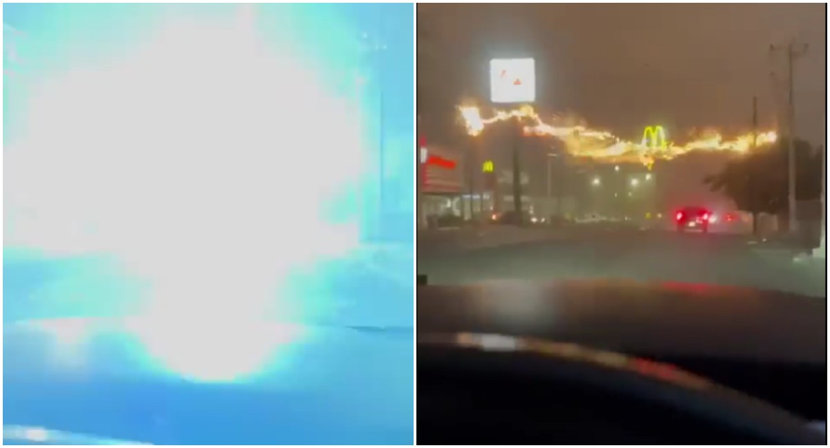 En Sonora, reportan exploción en poste de luz tras tormenta de arena. | Especial