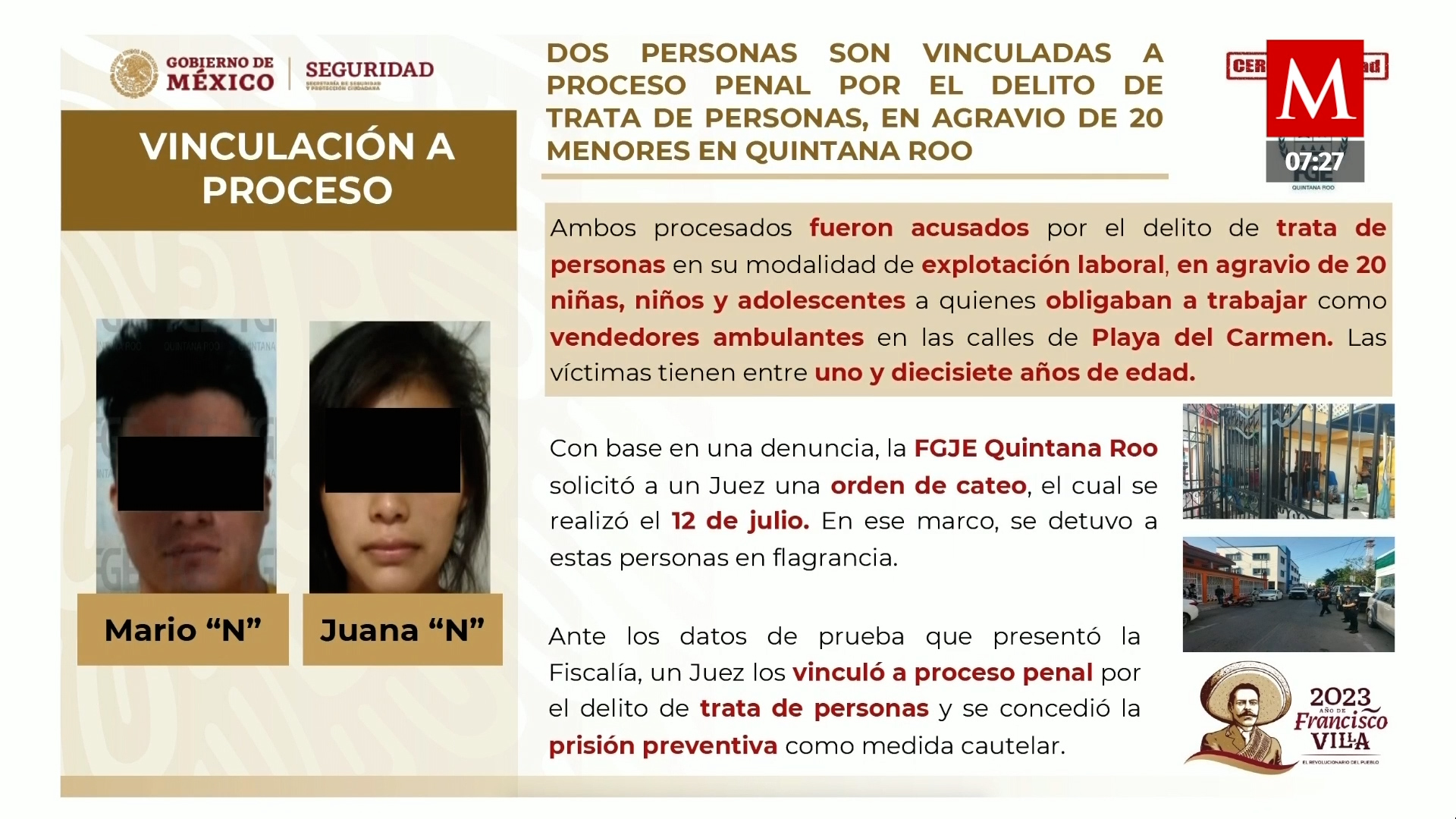 Cae pareja que obligaba a trabajar a niños en Playa del Carmen: SSPC