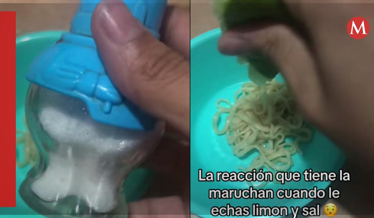 Reacción de la Maruchan al echarle limón con sal/ TikTok