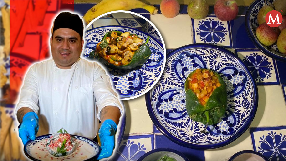 Chile en nogada vegano y vegetariano en Puebla