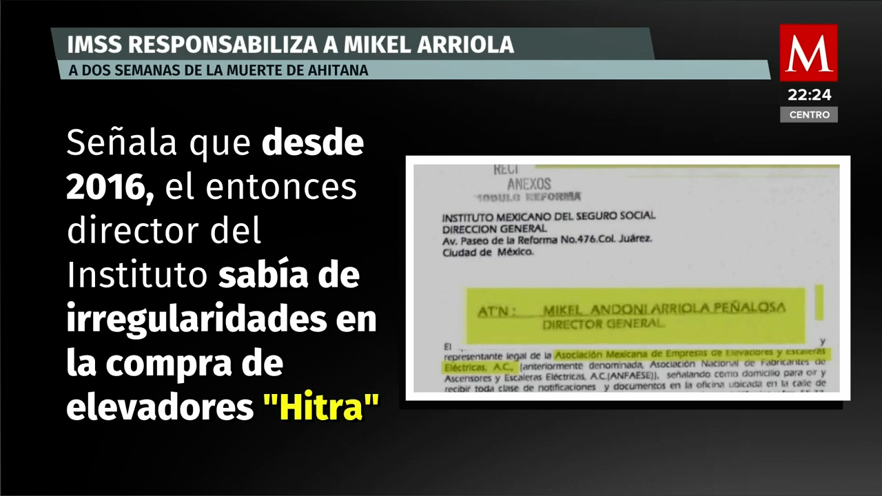 IMSS señala al exdirector Mikel Arriola por compra irregular de elevadores