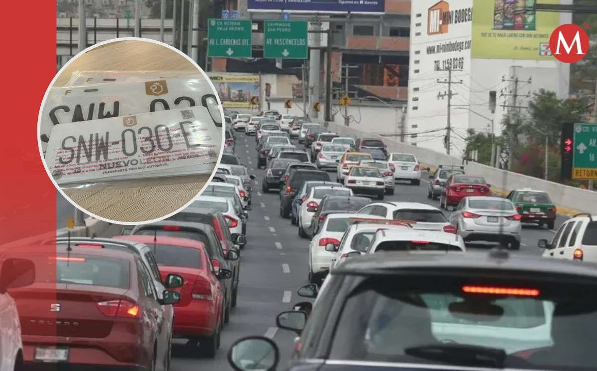 Las placas fueron encontradas en Plaza Real en la avenida Gonzalitos. Foto: Especial