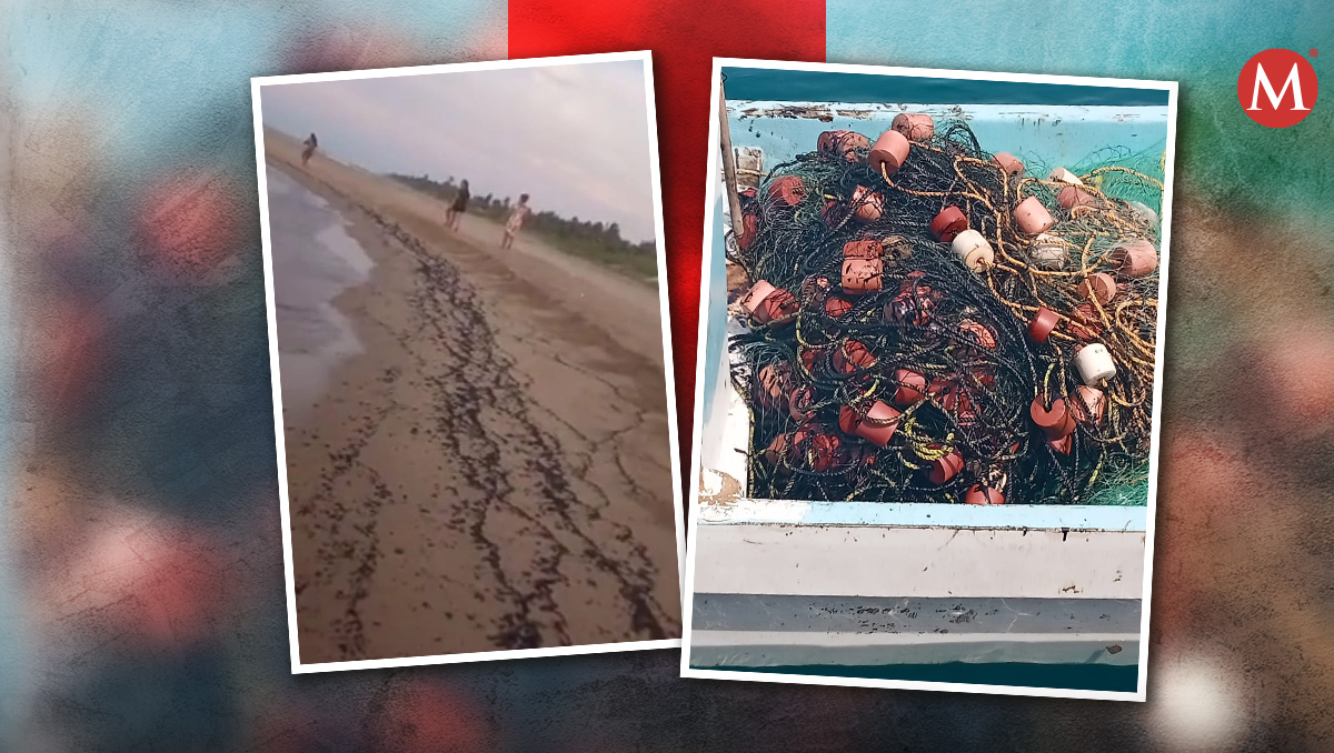 La presencia de chapopote está afectando a las costas de Tabasco y a los pescadores locales. | Especial
