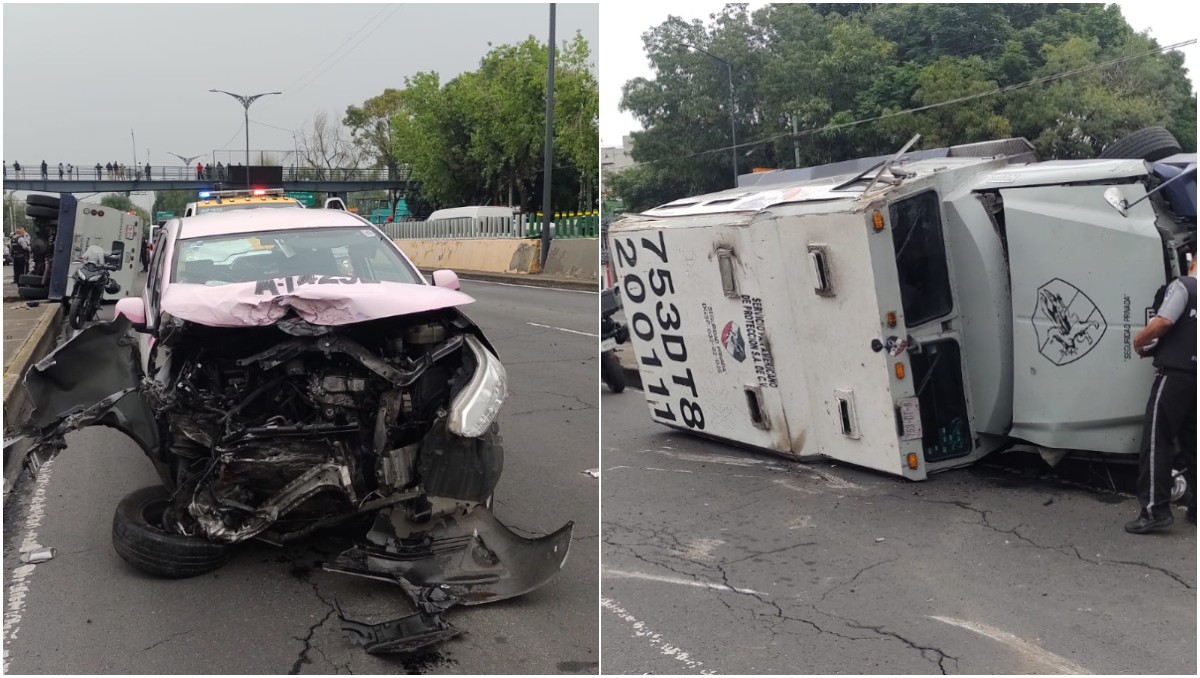 Vuelca camioneta de valores en CdMx | Carlos Tejeda