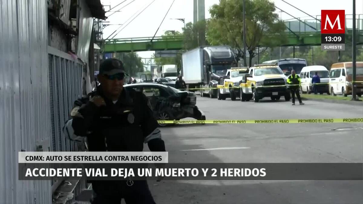 Accidente vial deja un muerto y dos heridos en avenida Zaragoza en CdMx