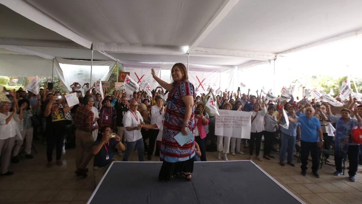 Xóchitl Gálvez en un evento realizado en Oaxaca. | Ariana Pérez
