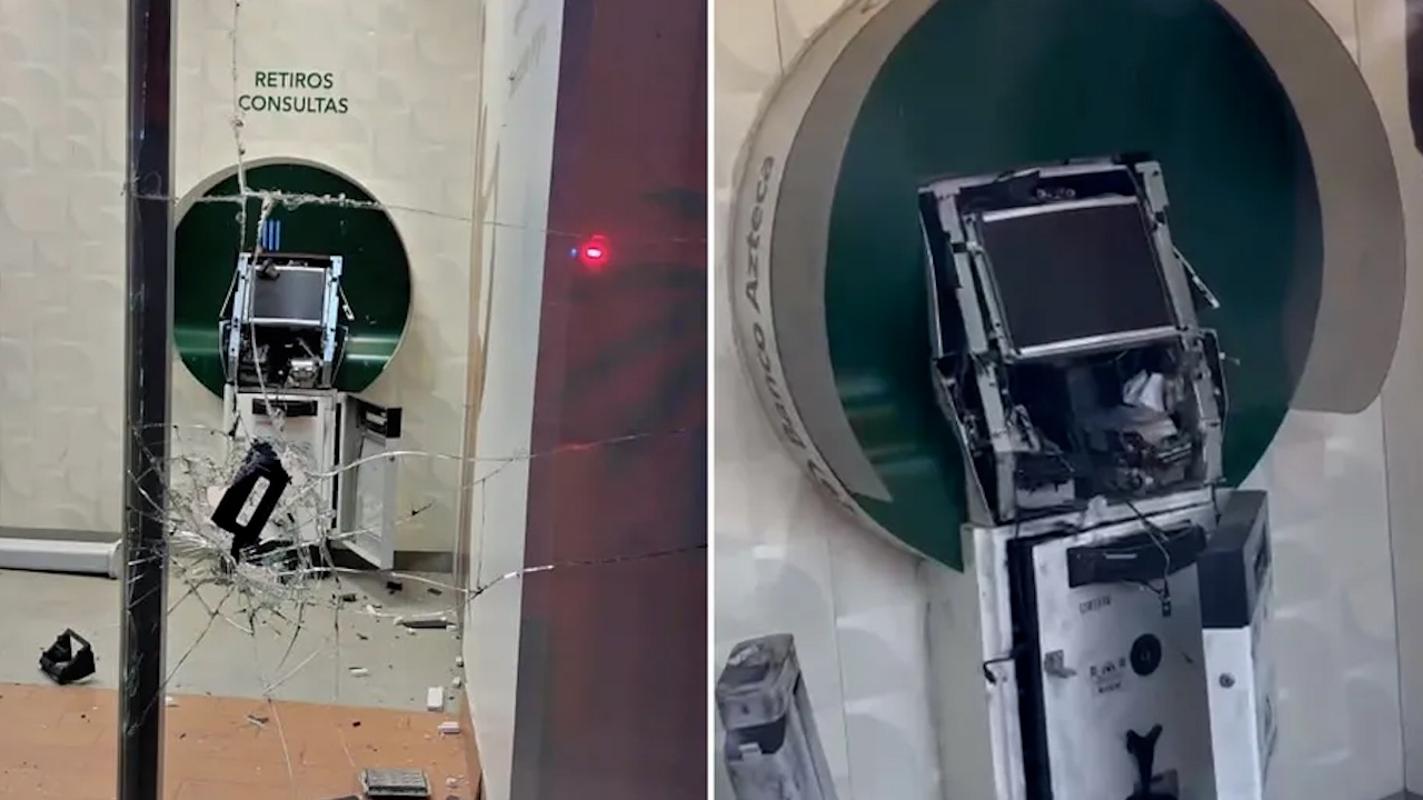 Intentan robar cajero de Banco Azteca con artefacto explosivo en Oaxaca