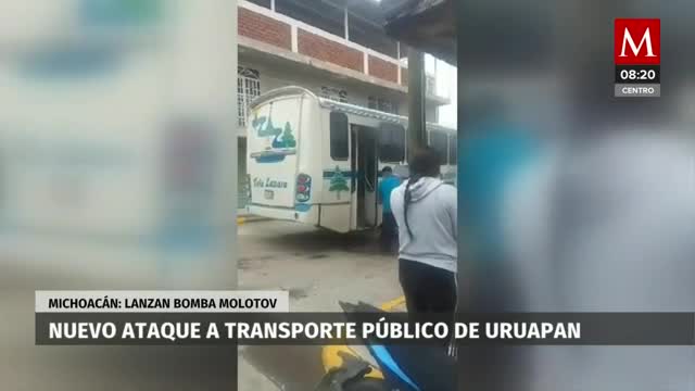 En Michoacán, reportan nuevo ataque a transporte público con bomba molotov