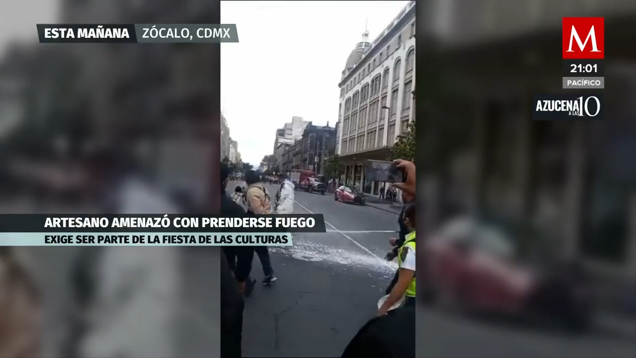 Un artesano otomí intenta prenderse fuego porque no le permitieron poner su puesto