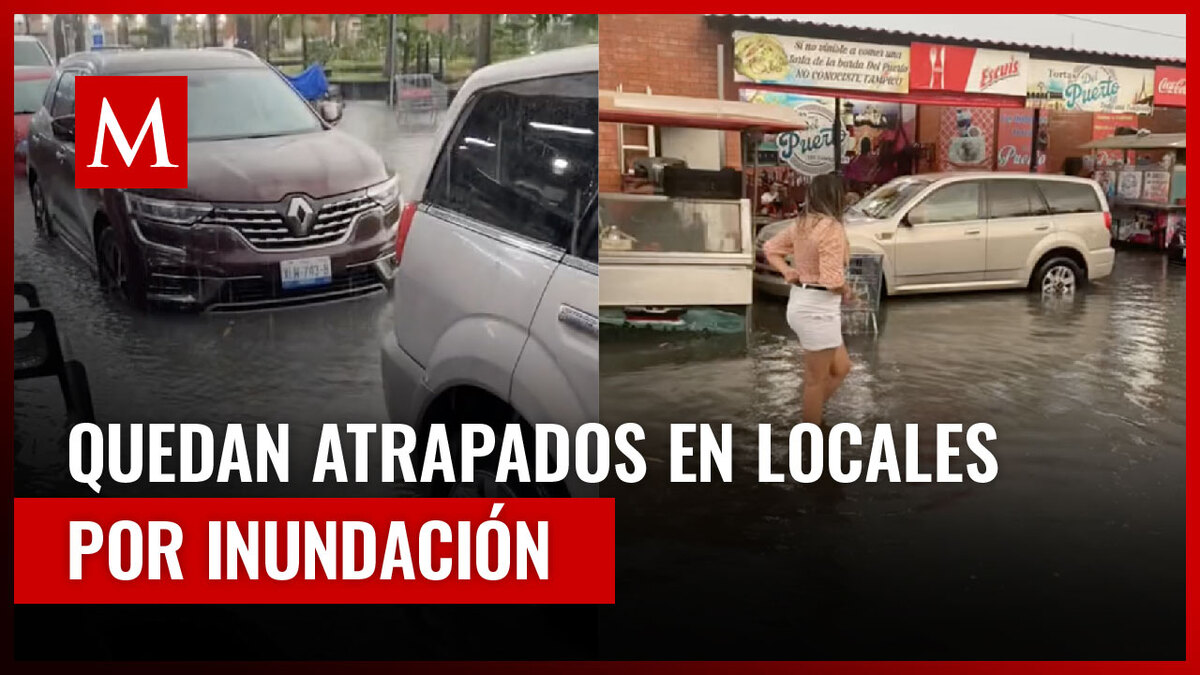 Joven queda en medio de una inundación en Tampico tras salir a comer a un puesto callejero