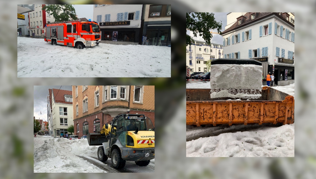 Los servicios técnicos operativos acudieron con máquinas quitanieves. | Twitter @StadtReutlingen