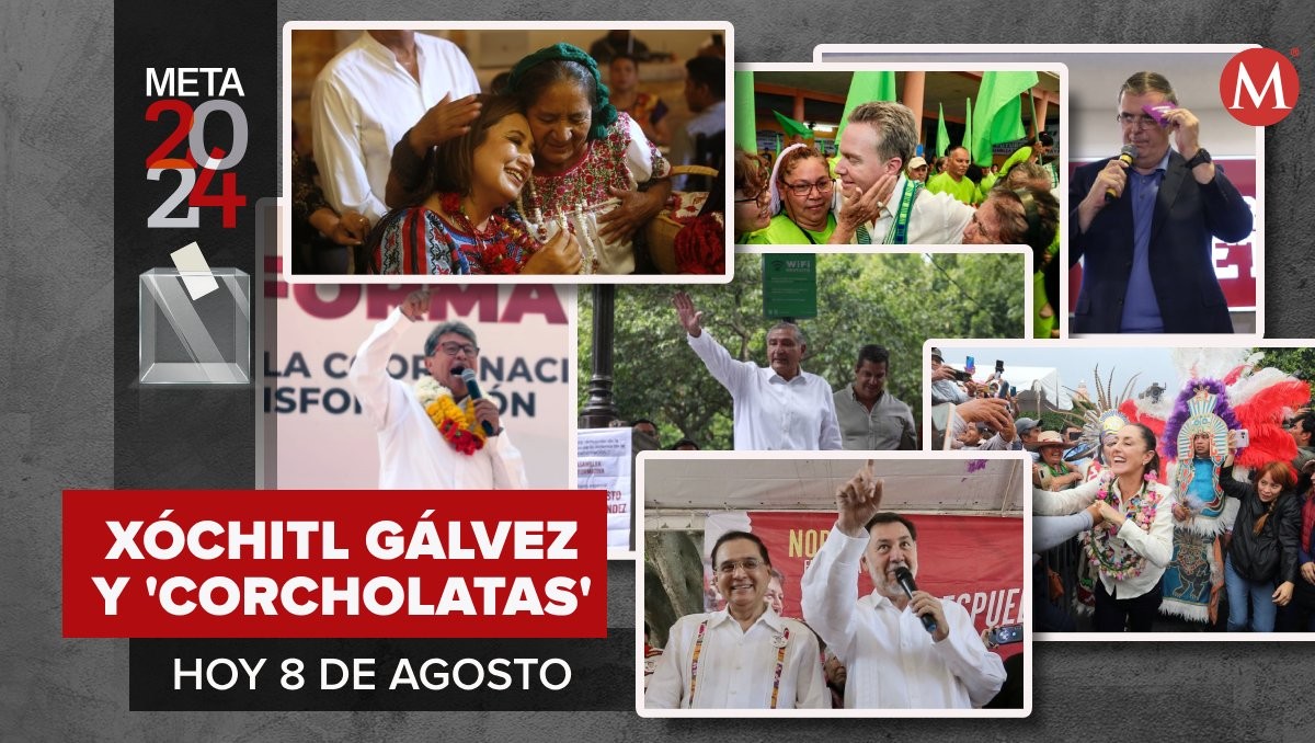 Xóchitl Gálvez y 'corcholatas' de Morena 8 de agosto. |  Ariana Pérez, Araceli López, Javier Ríos, Jorge Carballo, Juan Carlos Bautista y Twitter