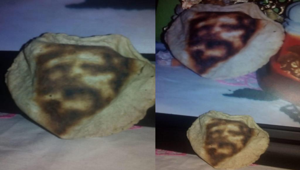 Extraña imagen aparece en tortilla y aseguran que es Cristo.