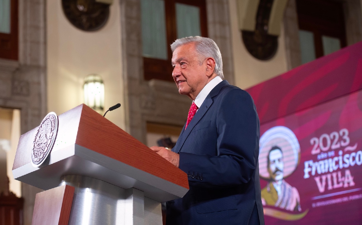 El Presidente dio su conferencia de prensa desde el Salón de Tesorería de Palacio Nacional. | Cortesía