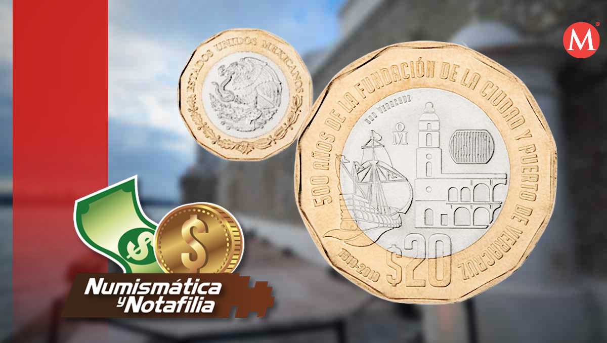 Moneda 20 pesos Veracruz