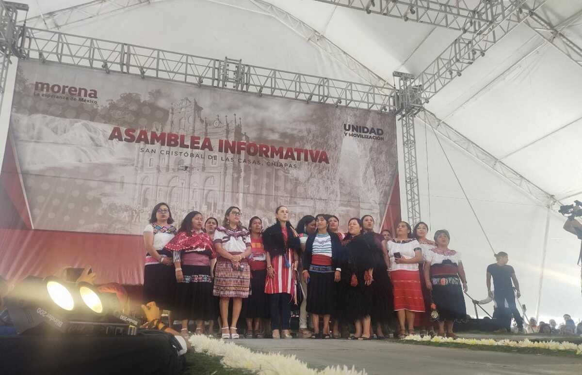 Claudia Sheinbaum durante su recorrido por Chiapas. (Especial)