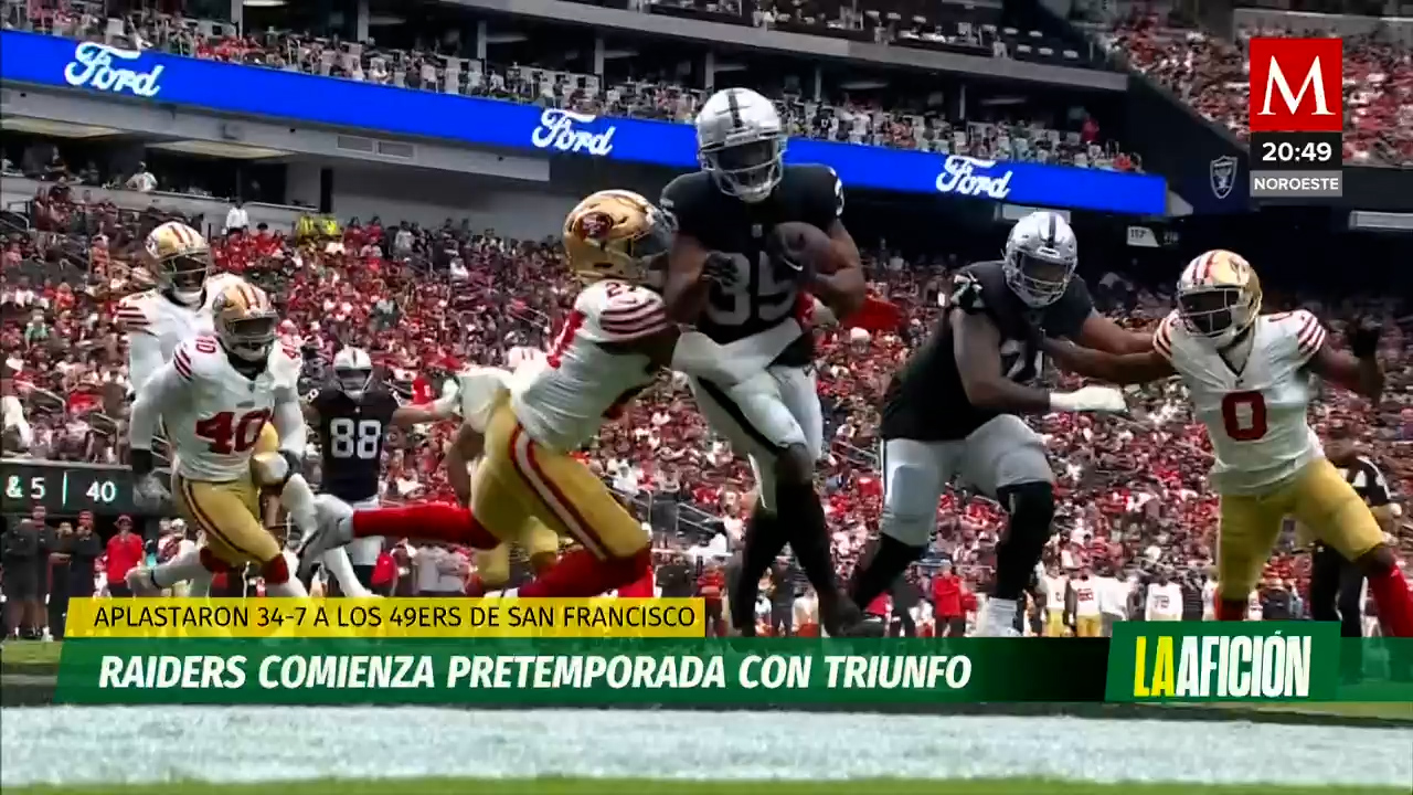 Victoria arrolladora de los Raiders sobre los 49ers en inicio de pretemporada NFL