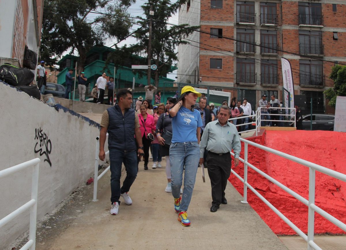 Lía Limón supervisa labores de recuperación de parque en Álvaro Obregón. (Especial)