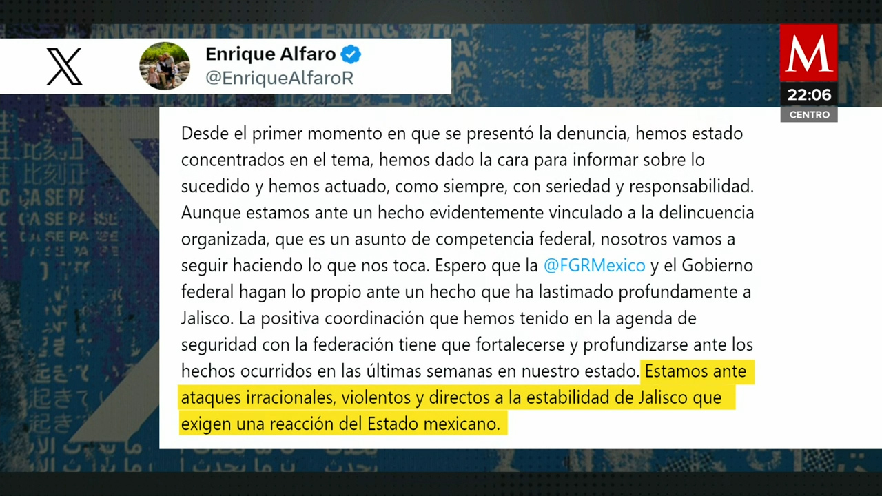Gobernador de Jalisco condena la desaparición de jóvenes en Lagos de Moreno