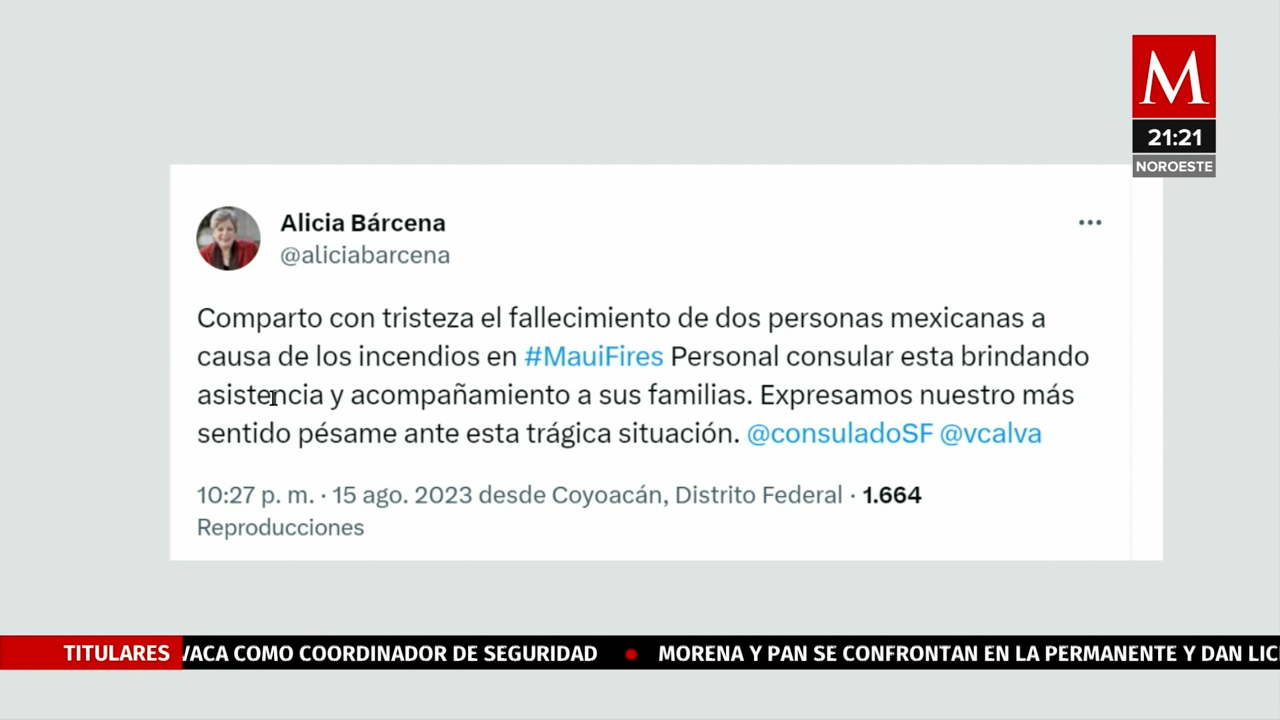 Dos Mexicanos pierden la vida en devastadores incendios, según la SRE