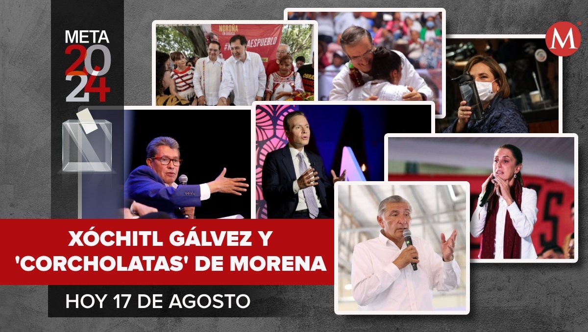 Xóchitl Gálvez y 'corcholatas' de Morena hoy. | Fotos:  Ariel Ojeda, Jorge Carballo, Octavio Hoyos , Jorge López y X. / Diseño: Mauricio Ledesma