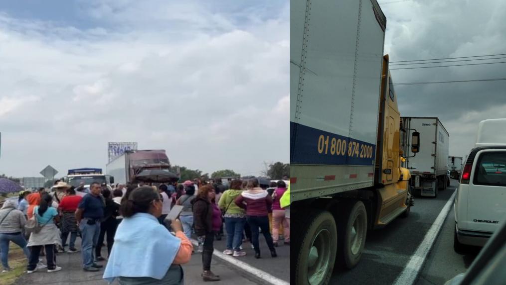 Bloquean la autopista México-Pachuca, a la altura del puente de Tepojac.