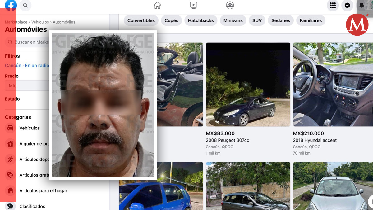 El hombre acudió a una plaza de Cancún para cerrar la venta del auto robado, pero fue detenido. | Especial