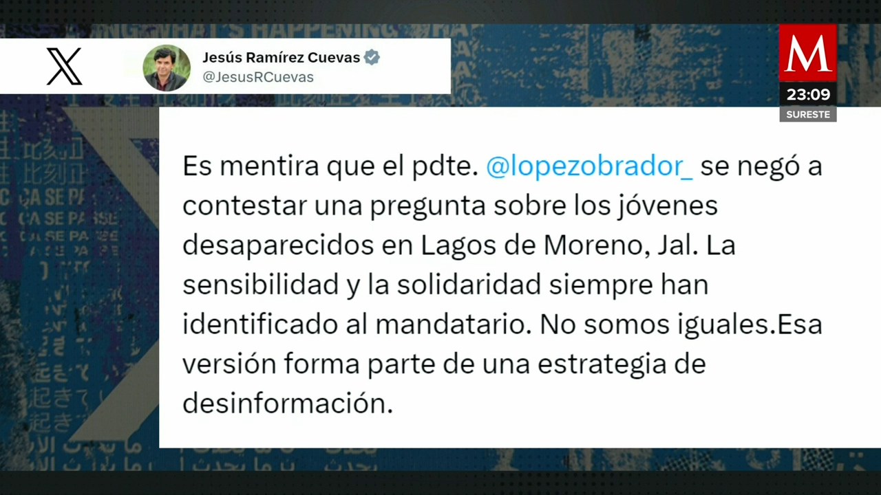 Vocero de la Presidencia niega negativa del Presidente a pregunta sobre jóvenes desaparecidos en Lagos de Moreno