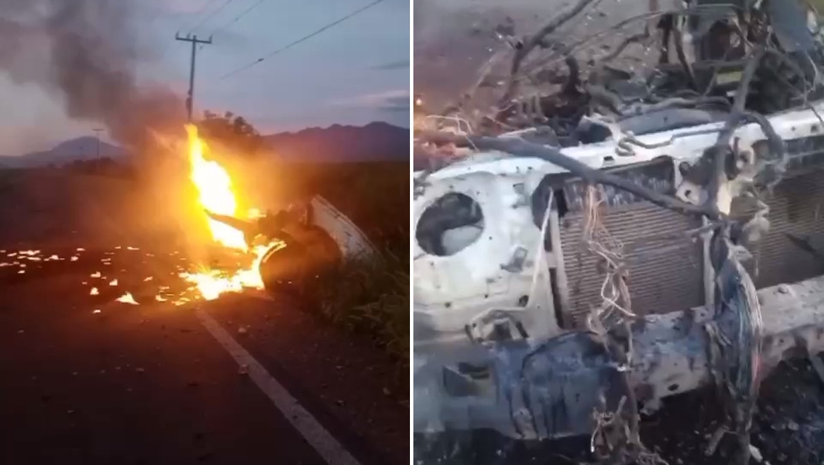 Incendian camión repartidor de limón en Michoacán | Especial