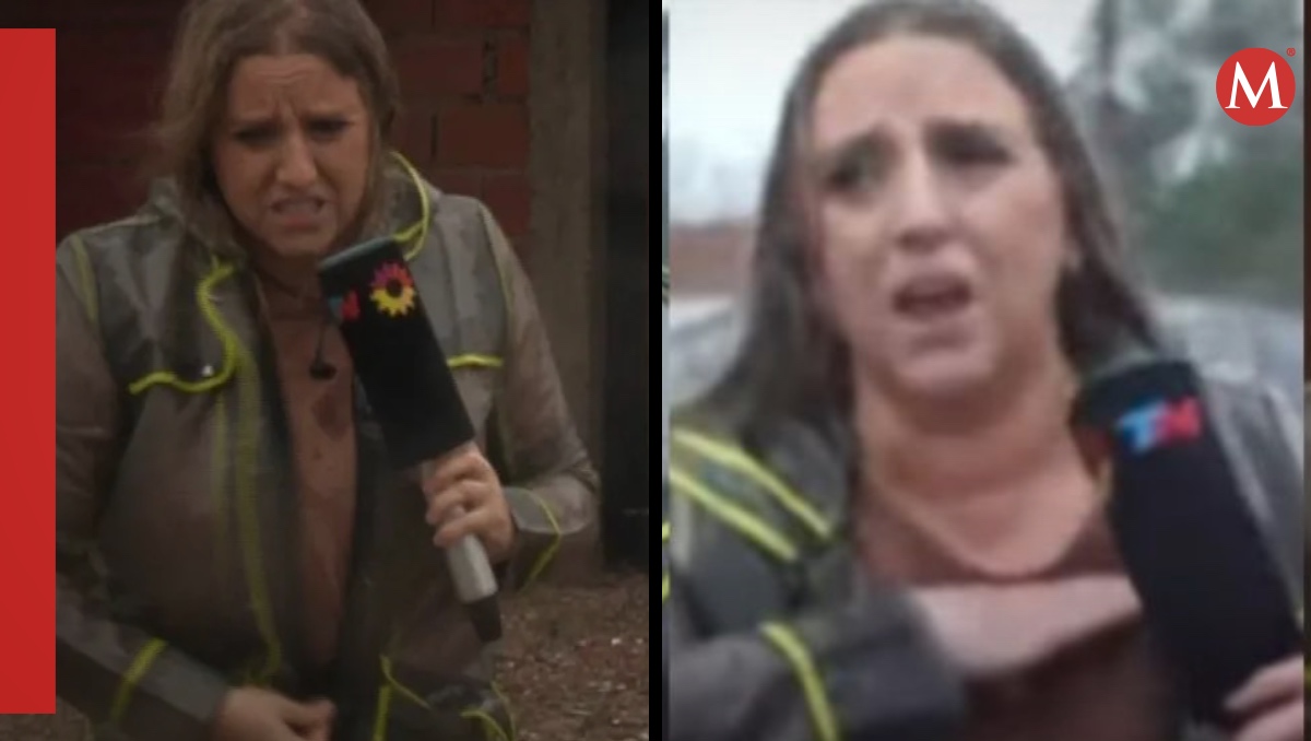 Reportera se cae durante transmisión en vivo por inundación | ESPECIAL