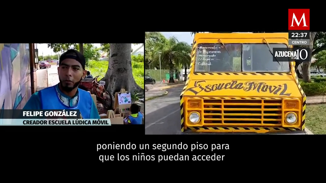 Felipe, estudiante de educación crea una escuela móvil para niños en situación de calle