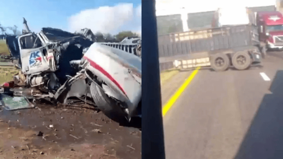Vuelca Tráiler en Michoacán en la autopista de Occidente; provoca tráfico vehicular